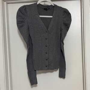 Fashion Nova Gray Ribbed Cardigan